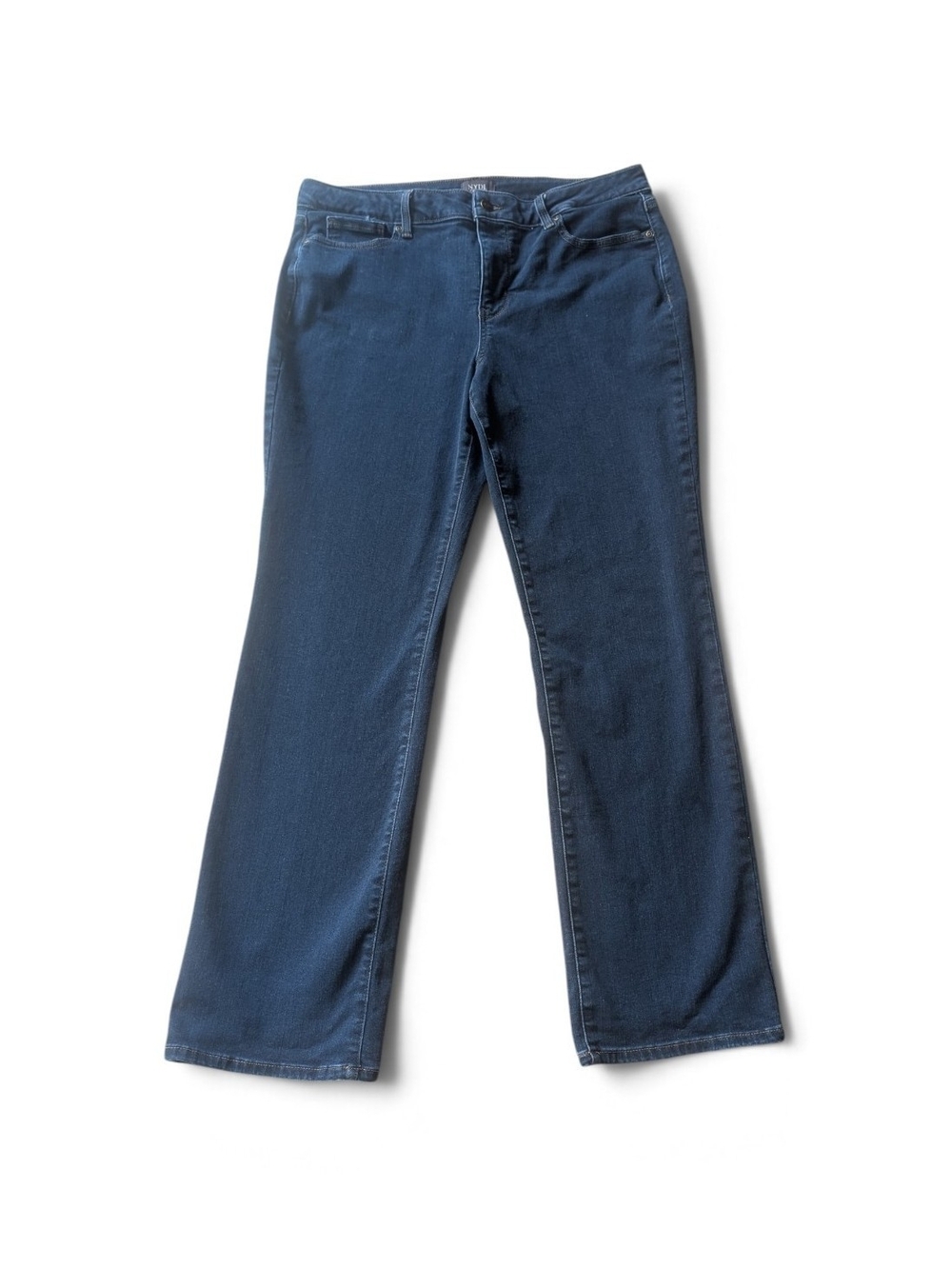 NYDJ Marilyn Straight Leg Jeans Size 14 Dark Wash High Rise Lift Tuck Stretch